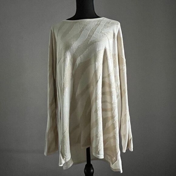 CHICO’S Sweater Chunky knit Sparkly Striped Top long sleeve size 3 - Picture 10 of 14